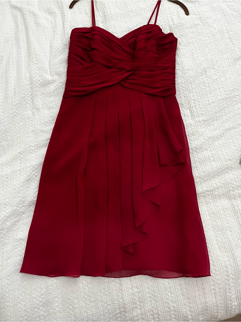 David's Bridal Red Spaghetti-Strap Mini Dress Sz 6